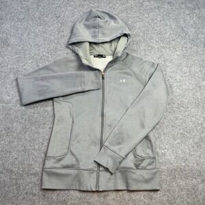 Under Armour Womens Hoodie Sweatshirt SM Gray Polyester Long Sleeve Loose Fit